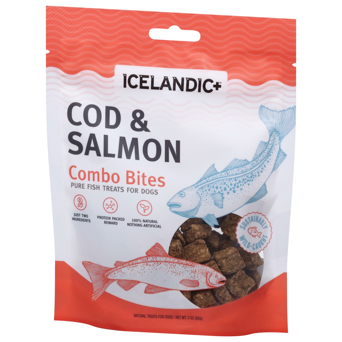 slide 4 of 4, Icelandic+ Combo Bites Pure Fish Cod & Salmon Treats for Dogs 3 oz, 3 oz
