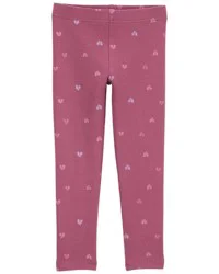 Oshkosh Baby Heart Print Stretch Leggings Maroon 12M