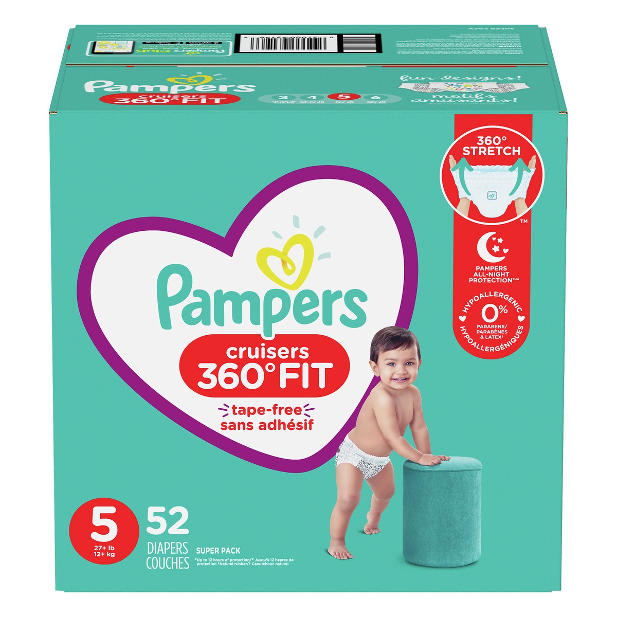 slide 1 of 2, Pampers Cruisers 360 Diapers Super Pack - Size 5 - 56ct, 52 ct