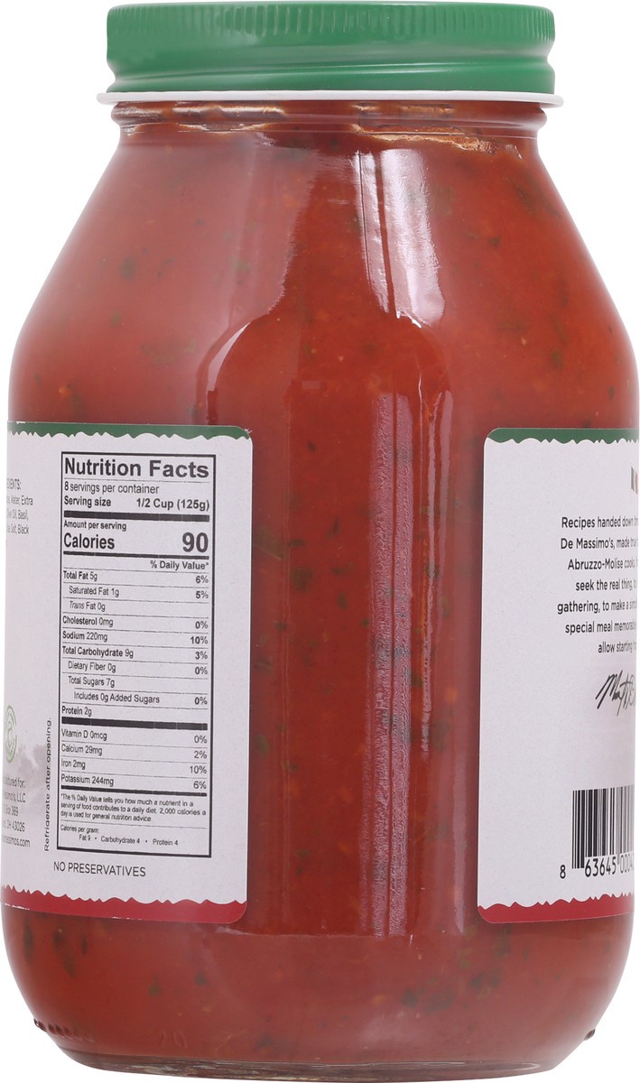 slide 4 of 9, De Massimo's Demassimo's Authentic Tomato Basil Pasta Sauce - 32 oz, 32 oz