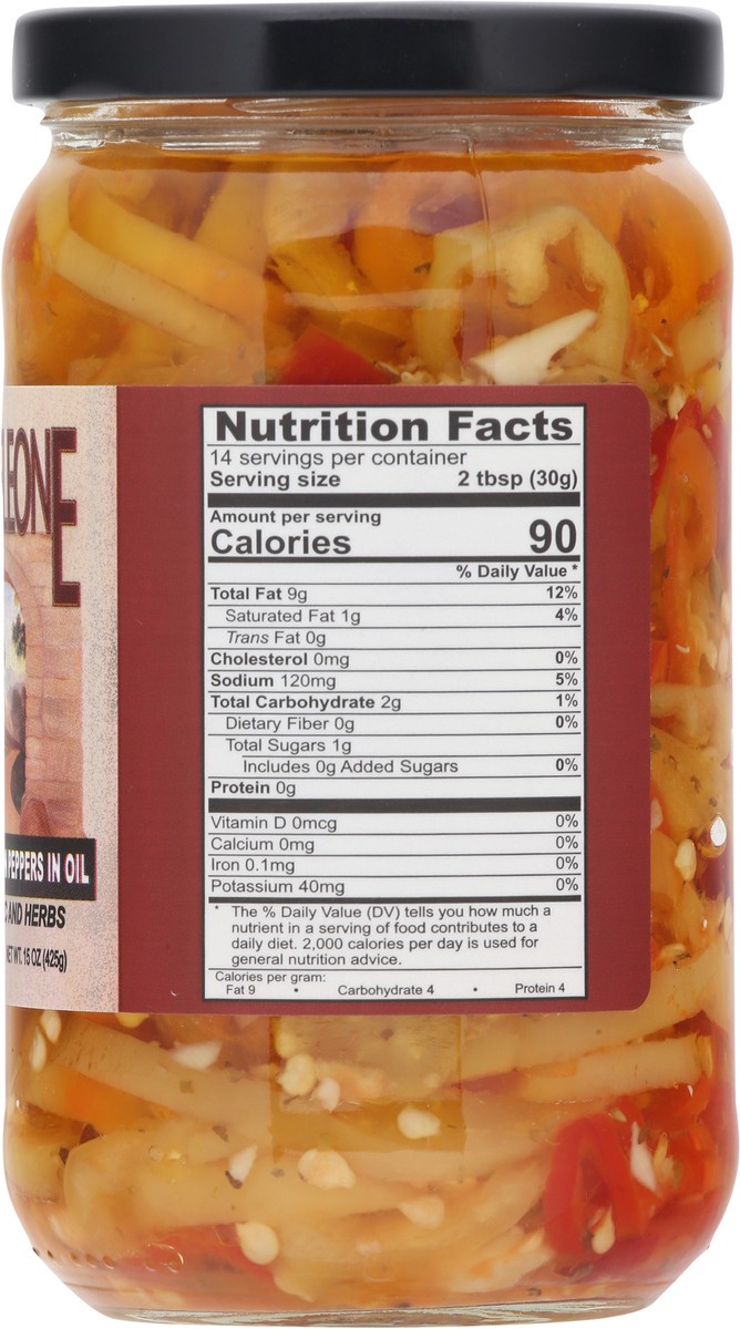 slide 6 of 14, Monteleone Medium Italian Peppers in Oil with Garlic and Herbs 15 oz, 15 oz
