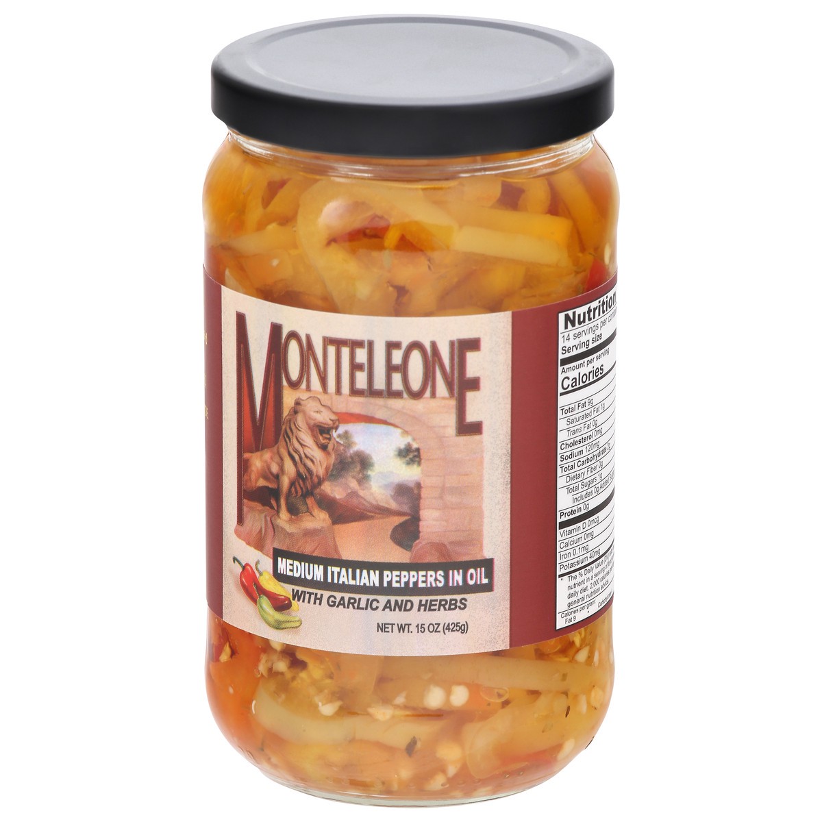 slide 10 of 14, Monteleone Medium Italian Peppers in Oil with Garlic and Herbs 15 oz, 15 oz