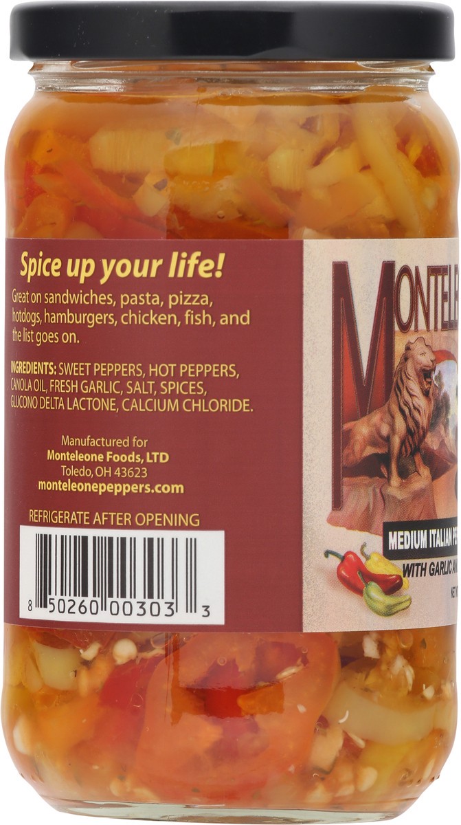 slide 9 of 14, Monteleone Medium Italian Peppers in Oil with Garlic and Herbs 15 oz, 15 oz