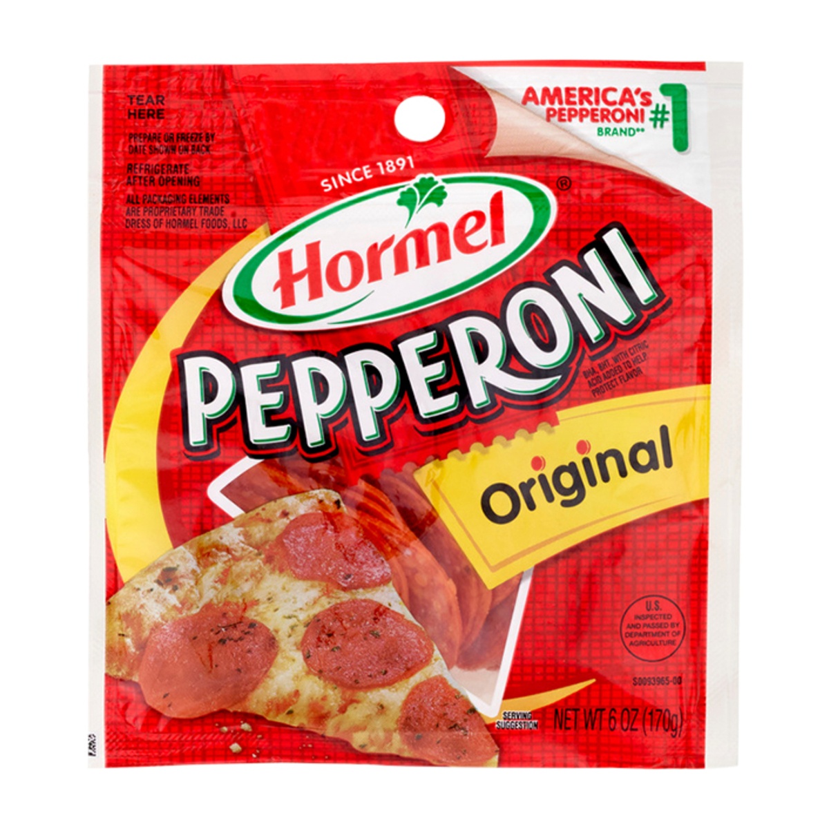 slide 1 of 1, Hormel® Original Pepperoni 6 oz. ZIP-PAK®, 6 oz
