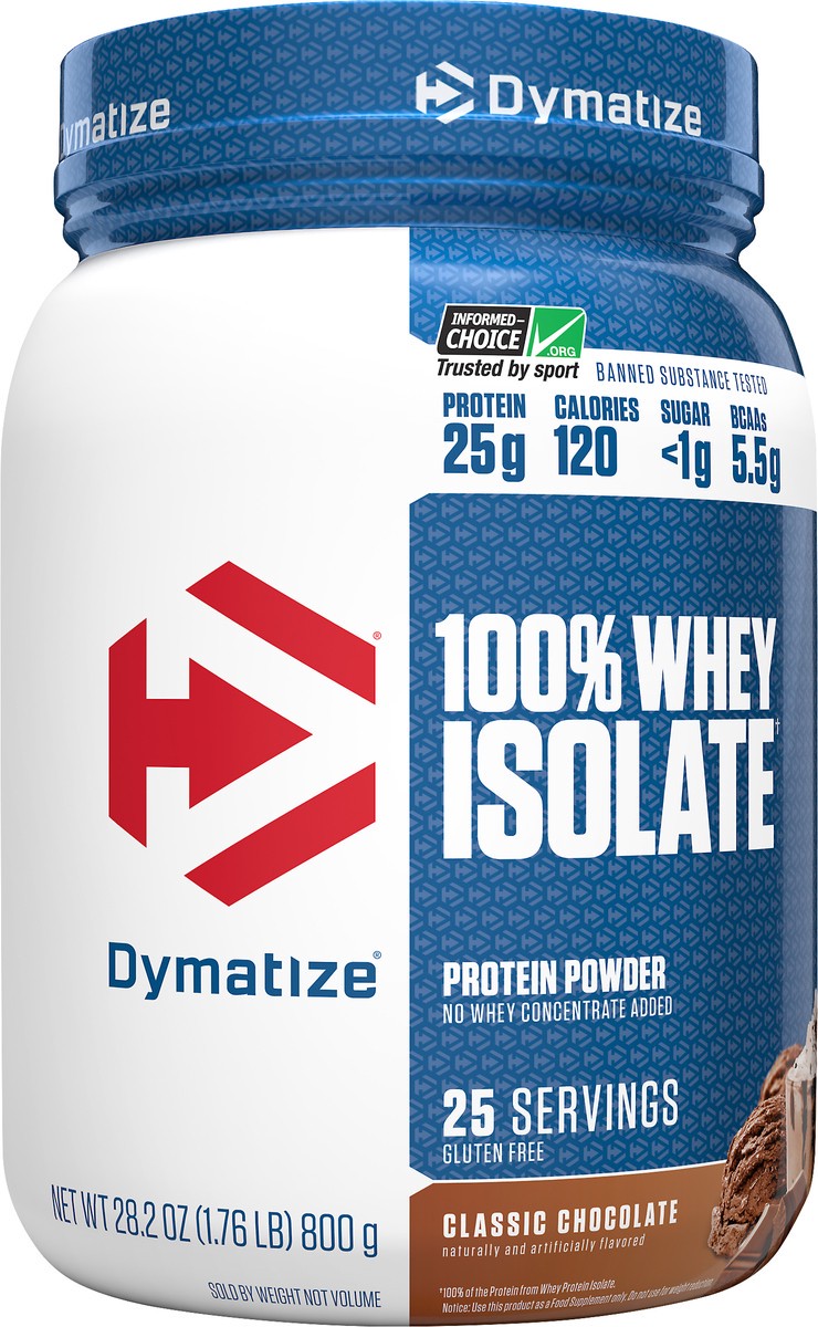 slide 2 of 7, Dymatize 100% Whey Isolate Classic Chocolate Protein Powder 28.2 oz, 28.2 oz