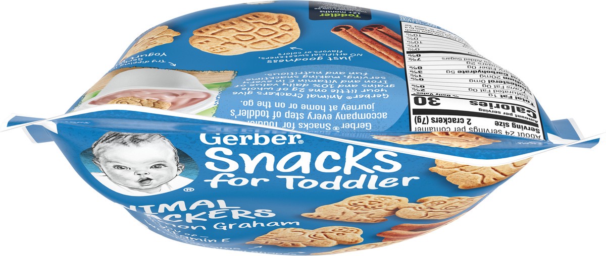 slide 9 of 9, Gerber Snacks for Toddler Animal Crackers , Cinnamon Graham Crackers, 6 oz Bag, 6 oz