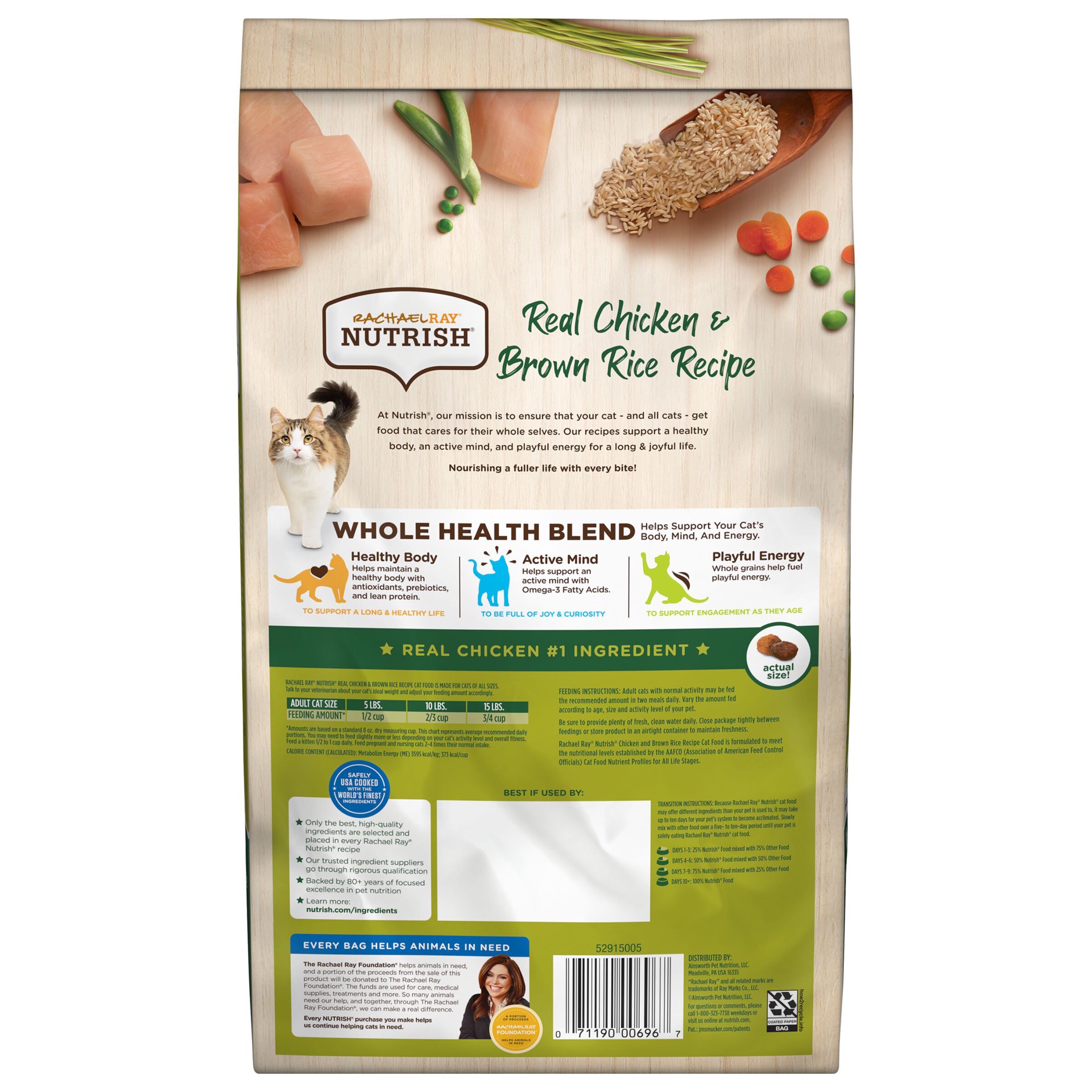 slide 9 of 9, Rachael Ray Nutrish Real Chicken & Brown Rice Recipe Adult Premium Dry Cat Food, 3 lb