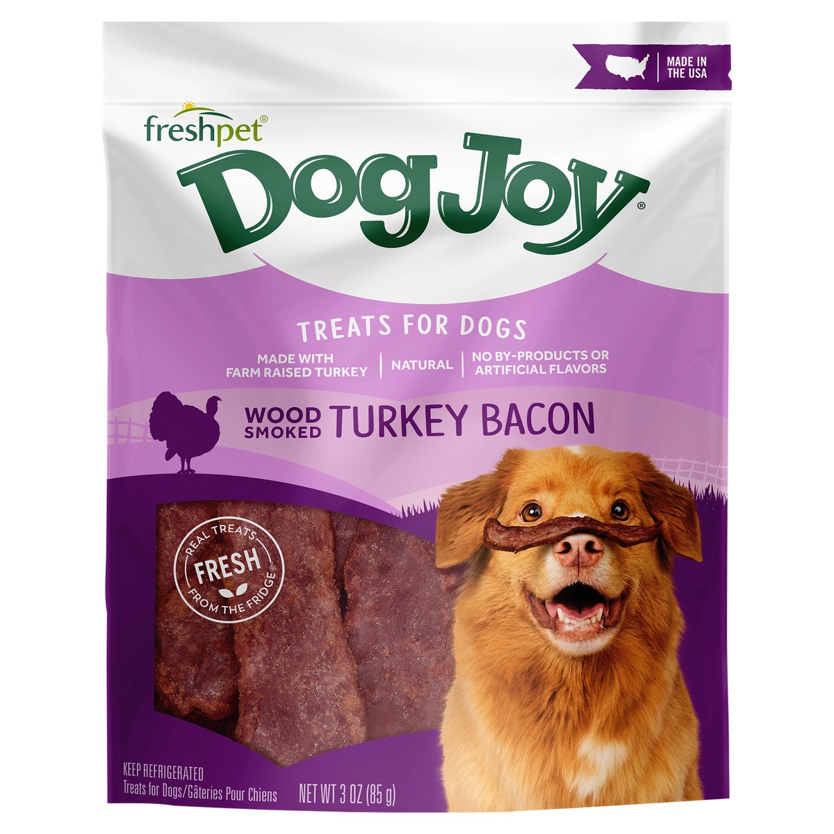 slide 1 of 4, Dog Joy Turkey Bacon, 3 oz