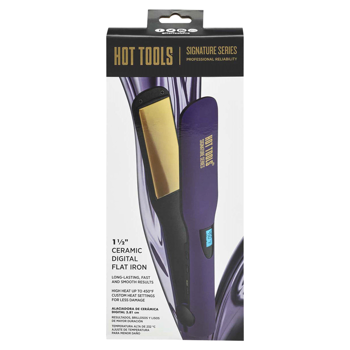 slide 1 of 1, Hot Tools Signature Series 1-1/2 Ceramic Digital Flat Iron'', 1 ct