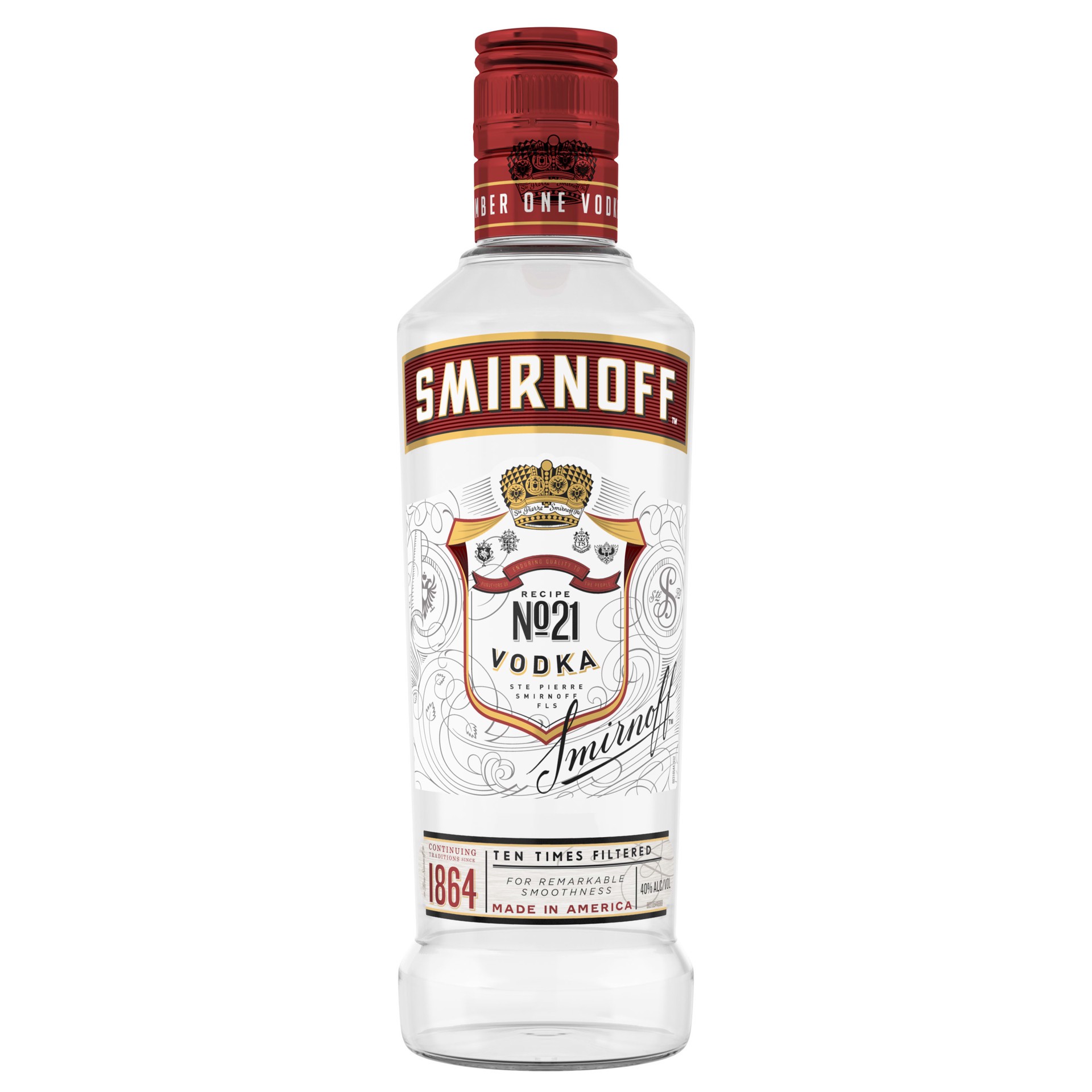 slide 1 of 3, Smirnoff No. 21 80 Proof Vodka, 375 mL Glass Bottle, 375 ml