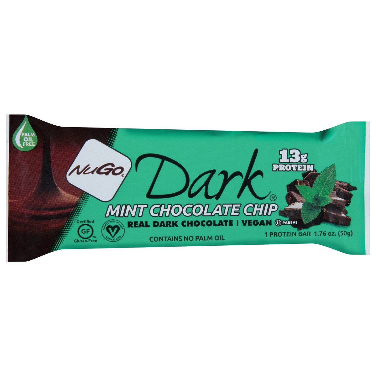 slide 3 of 9, NuGo Dark Mint Chocolate Chip Protein Bar 1.76 oz, 1.76 oz