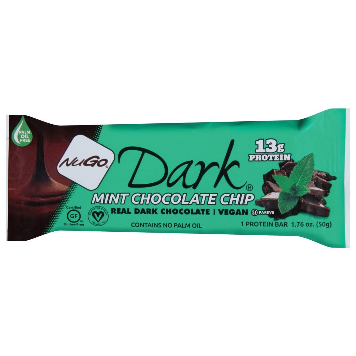 slide 8 of 9, NuGo Dark Mint Chocolate Chip Protein Bar 1.76 oz, 1.76 oz