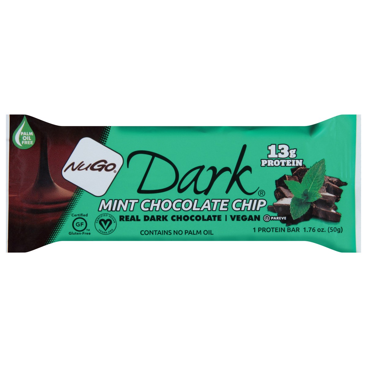 slide 1 of 9, NuGo Dark Mint Chocolate Chip Protein Bar 1.76 oz, 1.76 oz