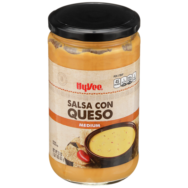 slide 1 of 1, Hy-Vee Salsa Con Queso, Medium, 23 oz