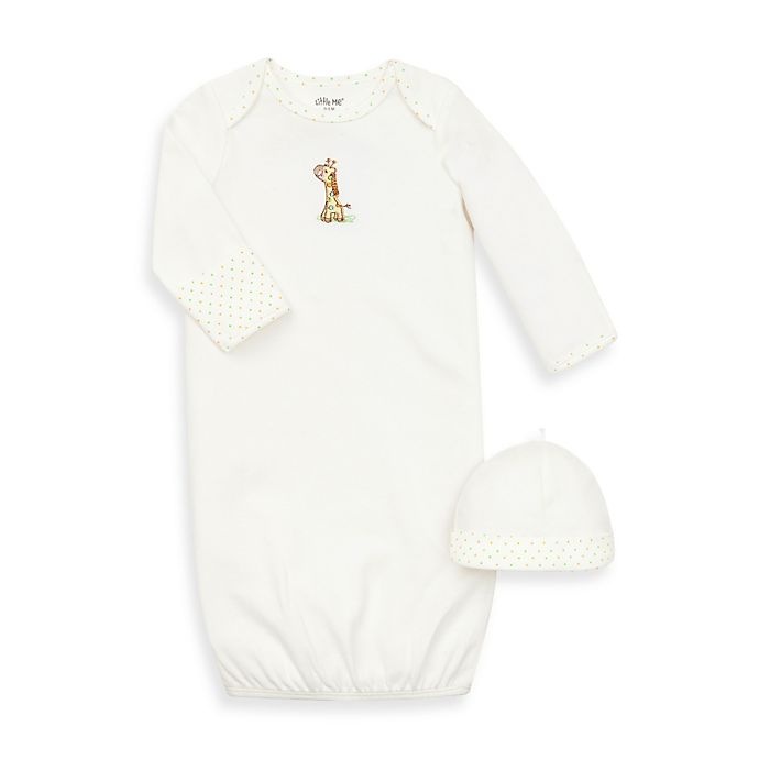 slide 1 of 1, Little Me Giraffe Ivory Gown with Hat, 1 ct