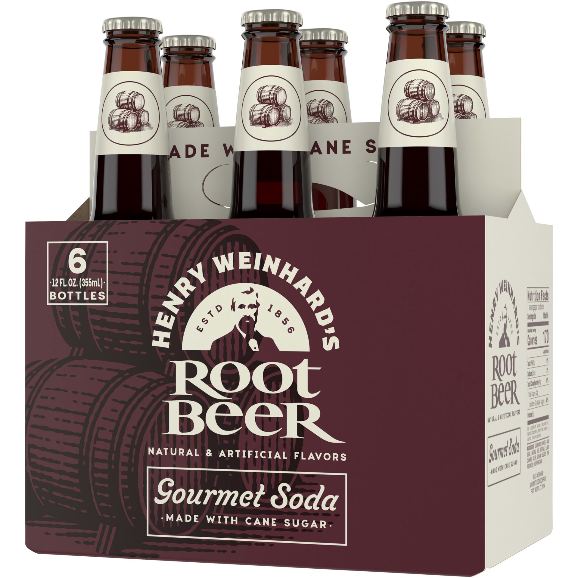 slide 4 of 5, Henry Weinhard's Root Beer Bottles, 6 ct; 12 oz
