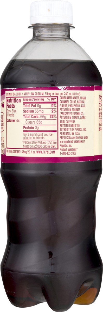 slide 7 of 7, Pepsi with Real Sugar Cherry Vanilla 20 Fluid Ounce Plastic Bottle - 20 oz, 20 oz