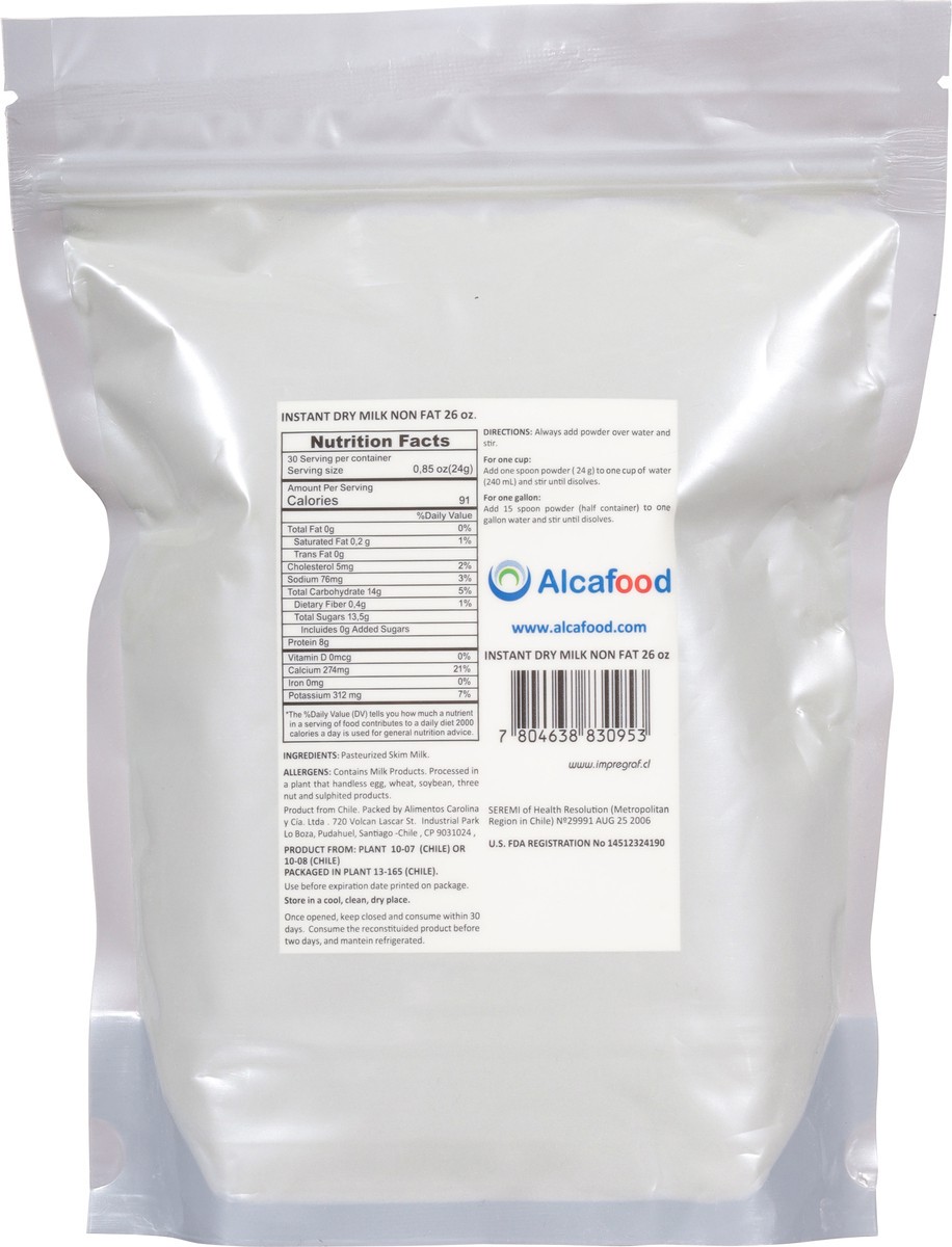 slide 7 of 9, Alcafood Non Fat Instant Dry Milk 26 oz, 26 oz