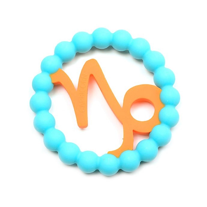 slide 1 of 2, chewbeads Baby Zodies Capricorn Teether - Turquoise, 1 ct