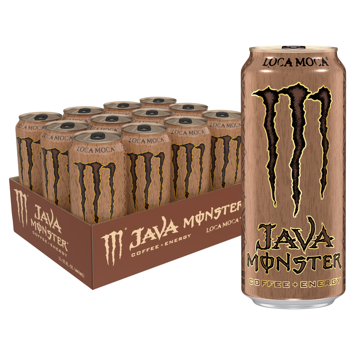 slide 1 of 5, Monster Energy Java Monster Loca Moca, Loca Moca (Pack of 12, 15 oz