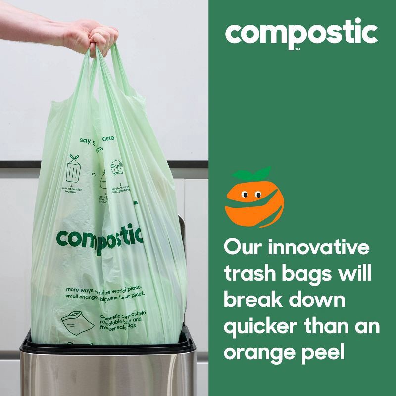 slide 6 of 6, Compostic Trash Bags, 24 ct