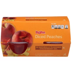 Hy-vee Diced Peaches In Flavored Strawberry Gel