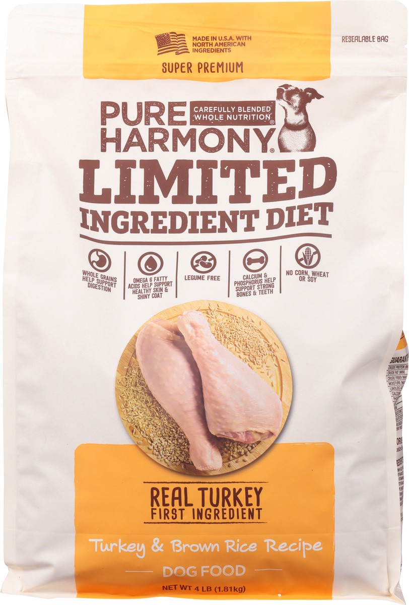 slide 5 of 15, Pure Harmony Limited Ingredient Diet Super Premium Turkey & Brown Rice Recipe Dog Food 4 lb, 4 lb