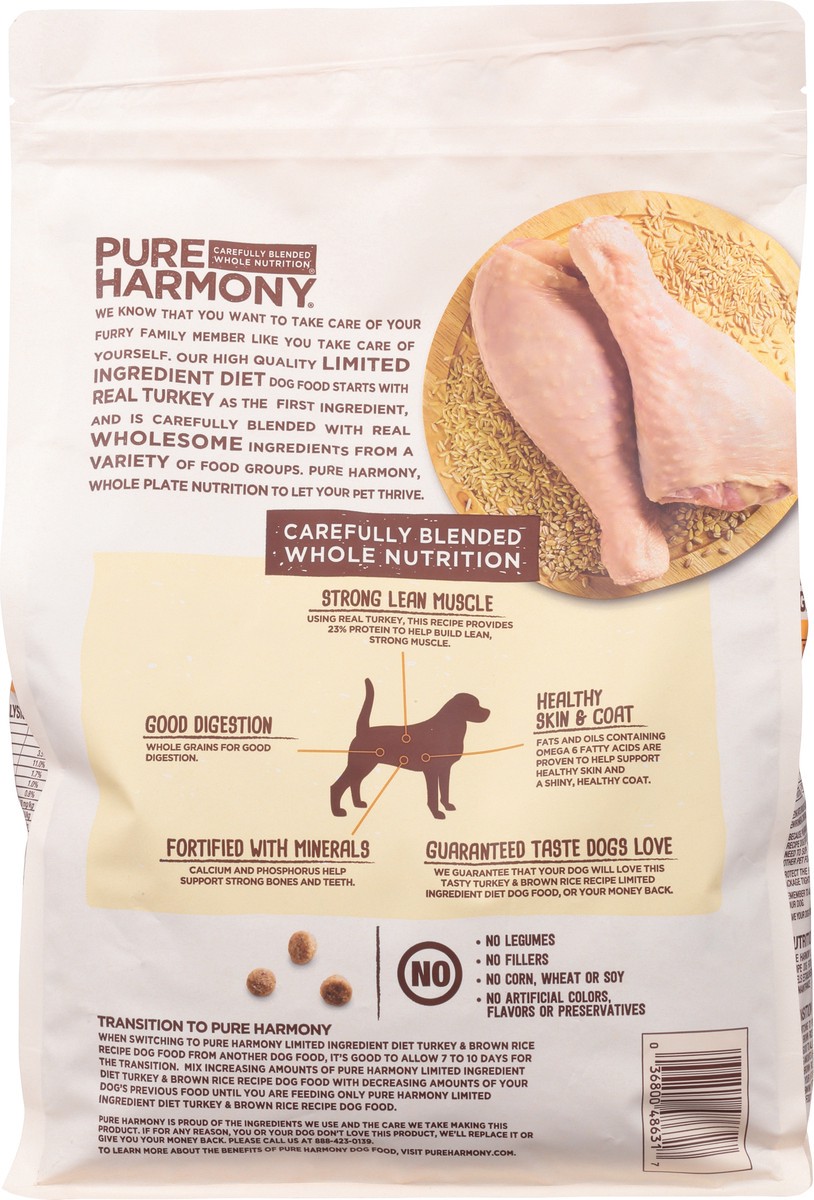 slide 11 of 15, Pure Harmony Limited Ingredient Diet Super Premium Turkey & Brown Rice Recipe Dog Food 4 lb, 4 lb