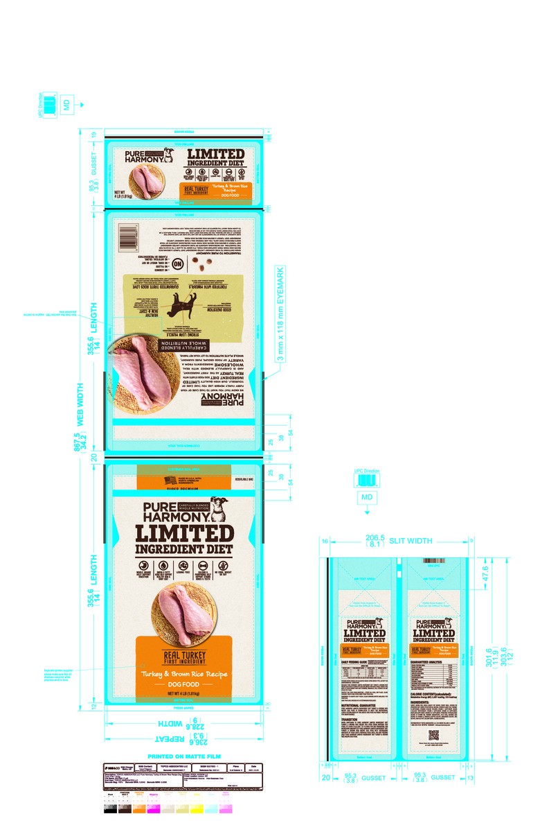 slide 6 of 15, Pure Harmony Limited Ingredient Diet Super Premium Turkey & Brown Rice Recipe Dog Food 4 lb, 4 lb