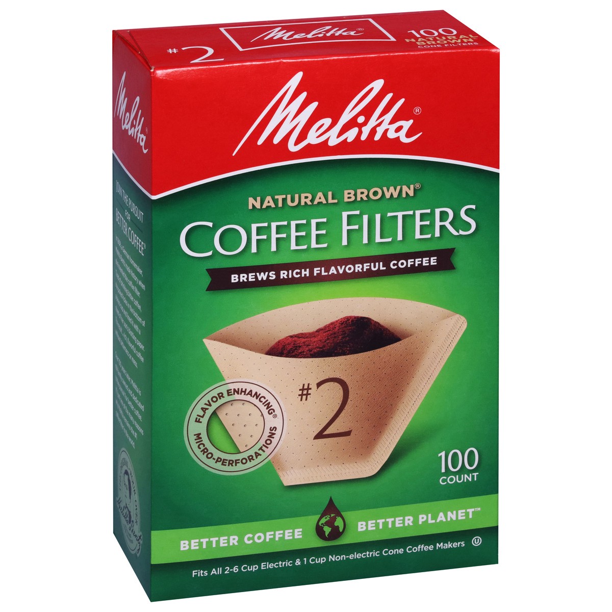 slide 5 of 9, Melitta No. 2 Natural Brown Coffee Filters 100 ea, 100 ct