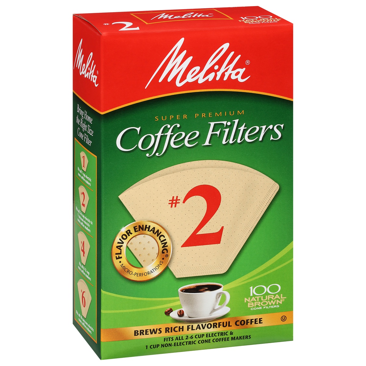 slide 2 of 9, Melitta #2 Natural Brown Cone Coffee Filters, 100 ct