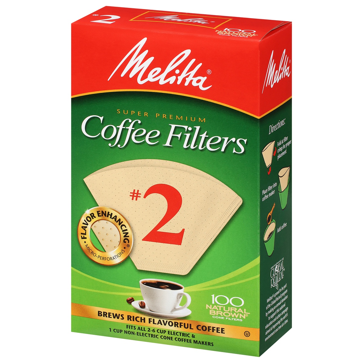 slide 3 of 9, Melitta #2 Natural Brown Cone Coffee Filters, 100 ct
