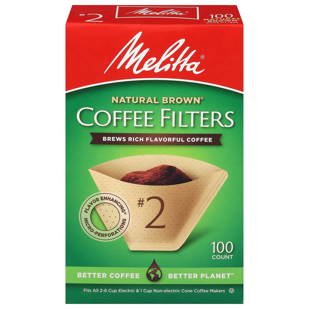slide 1 of 9, Melitta No. 2 Natural Brown Coffee Filters 100 ea, 100 ct