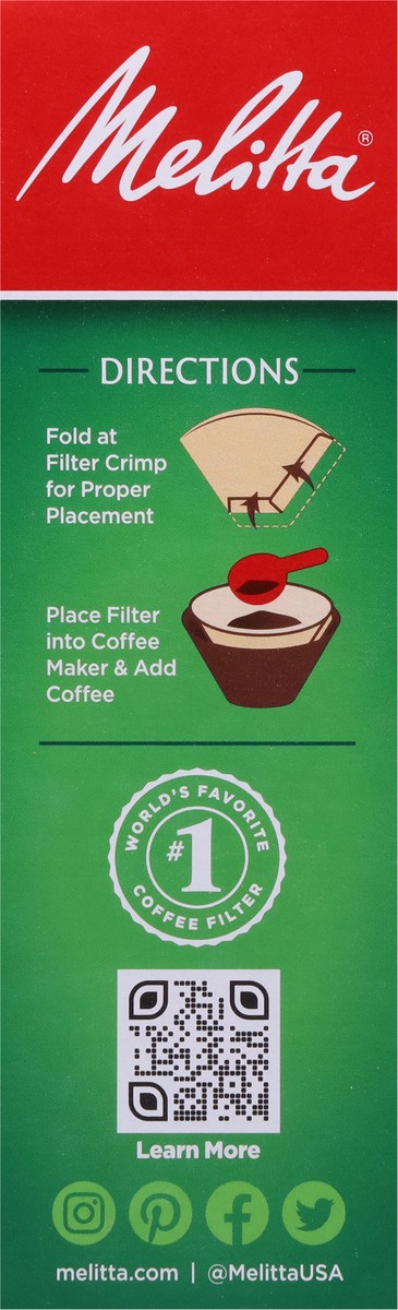 slide 9 of 9, Melitta No. 2 Natural Brown Coffee Filters 100 ea, 100 ct