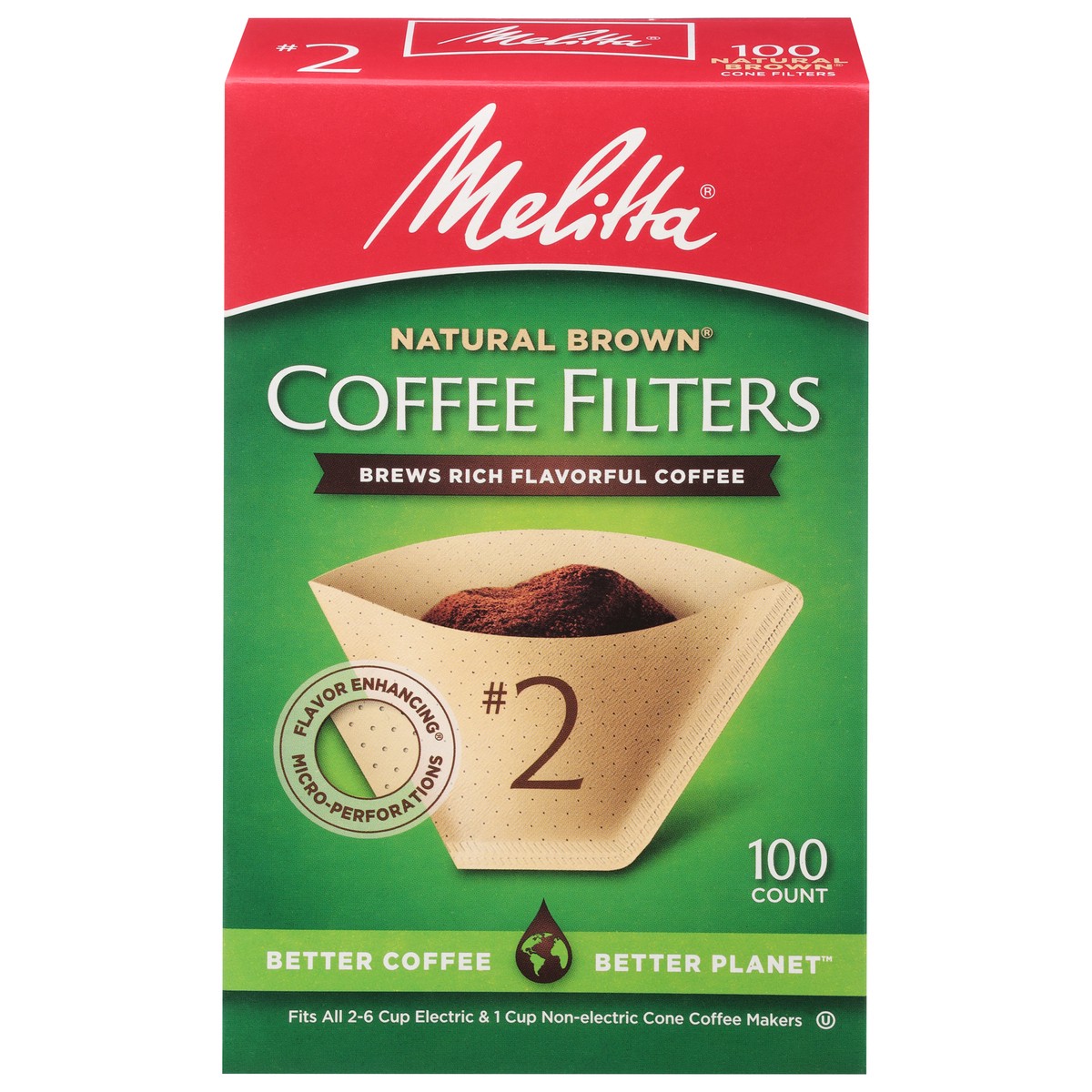 slide 1 of 9, Melitta No. 2 Natural Brown Coffee Filters 100 ea, 100 ct