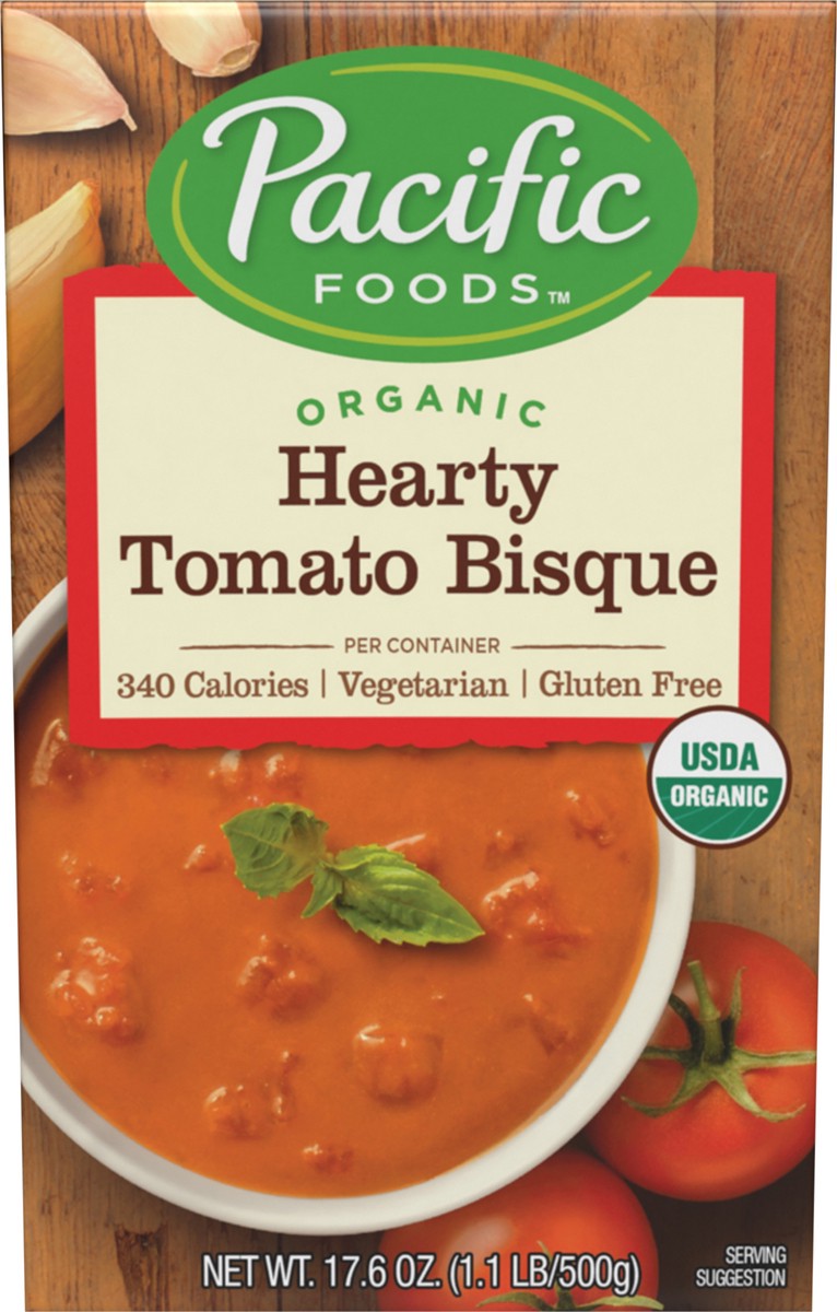 slide 1 of 10, Pacific Foods Hearty Organic Tomato Bisque 17.6 oz, 17.6 oz