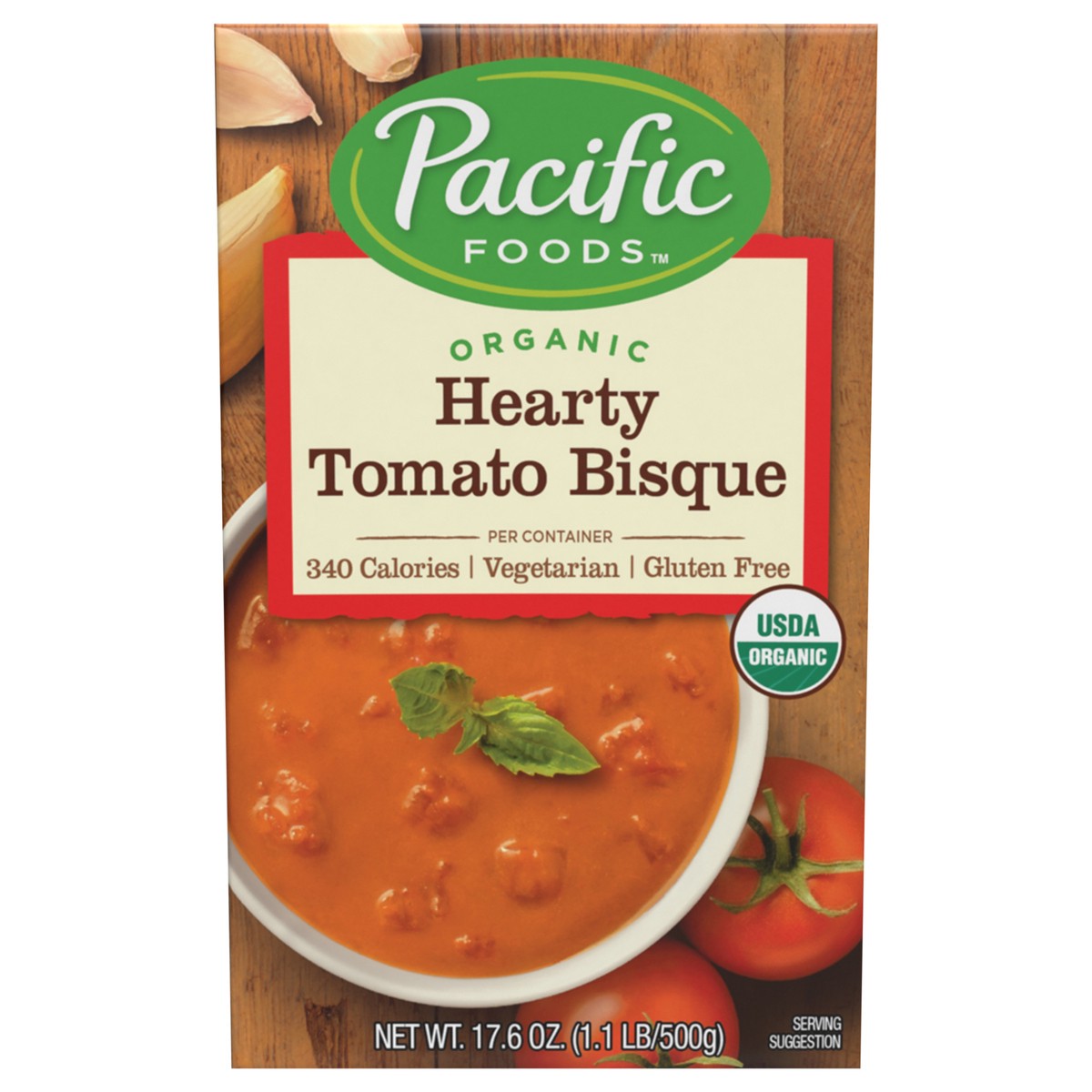 slide 1 of 10, Pacific Foods Organic Hearty Tomato Bisque, 17.6oz, 17.6 oz