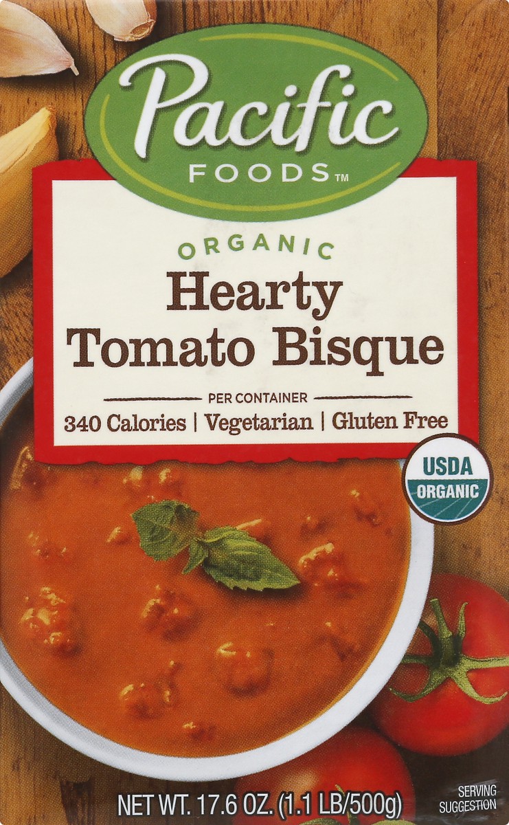 slide 10 of 10, Pacific Foods Organic Hearty Tomato Bisque, 17.6oz, 17.6 oz
