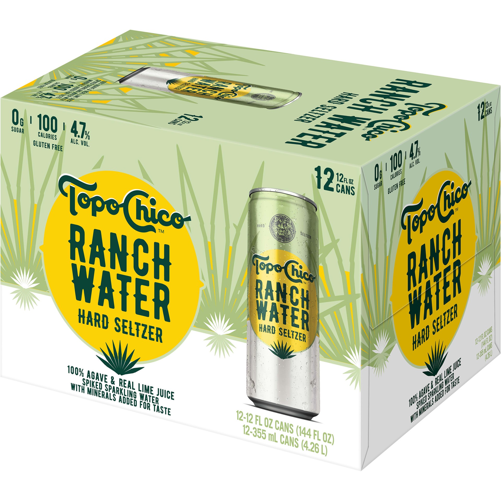 slide 3 of 5, Topo Chico Ranch Water Hard Seltzer, Gluten Free, 4.7% ABV, 12-pack, 12-oz cans, 12 ct; 12 oz