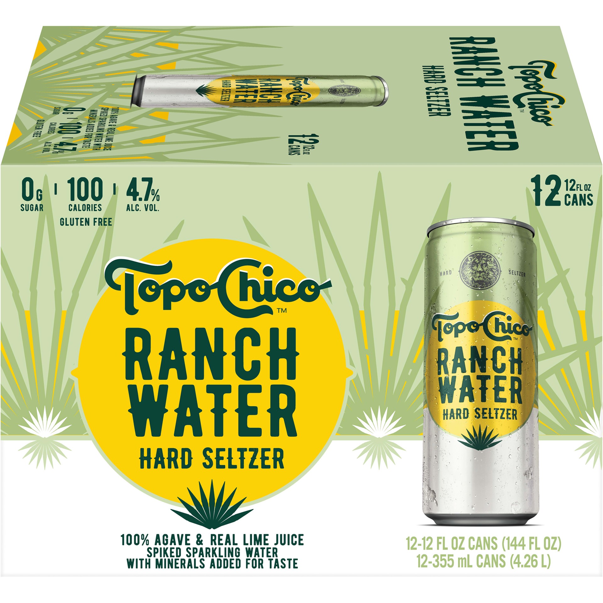 slide 4 of 5, Topo Chico Ranch Water Hard Seltzer, Gluten Free, 4.7% ABV, 12-pack, 12-oz cans, 12 ct; 12 oz