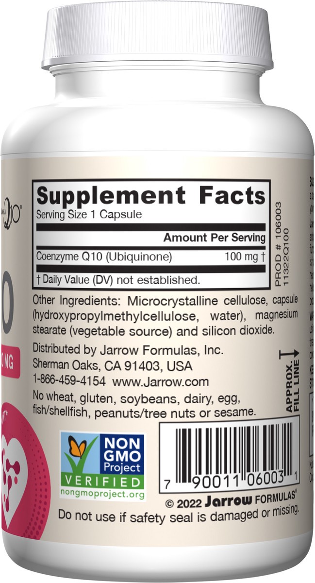 slide 4 of 5, Jarrow Formulas Co-Q10 100 mg - Antioxidant Support for Mitochondrial Health, Energy Production & Cardiovascular Function - Dietary Supplement - 60 Veggie Capsules (PACKAGING MAY VARY), 60 ct