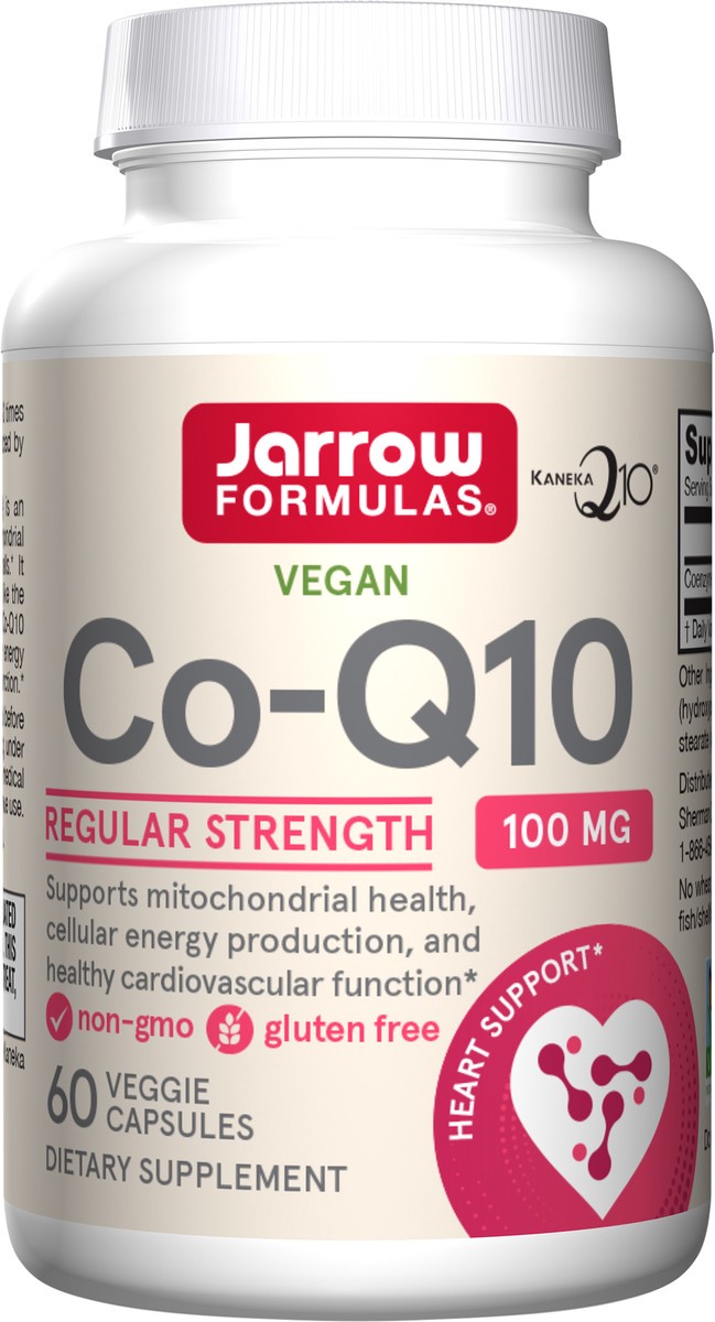slide 2 of 5, Jarrow Formulas Co-Q10 100 mg - Antioxidant Support for Mitochondrial Health, Energy Production & Cardiovascular Function - Dietary Supplement - 60 Veggie Capsules (PACKAGING MAY VARY), 60 ct