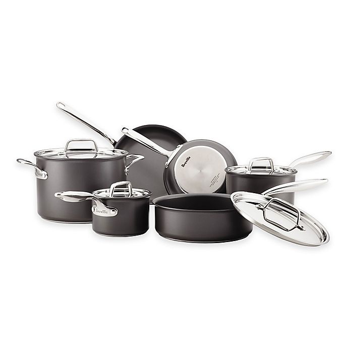 slide 1 of 2, Breville Thermal Pro Hard Anodized Nonstick Cookware Set, 10 ct