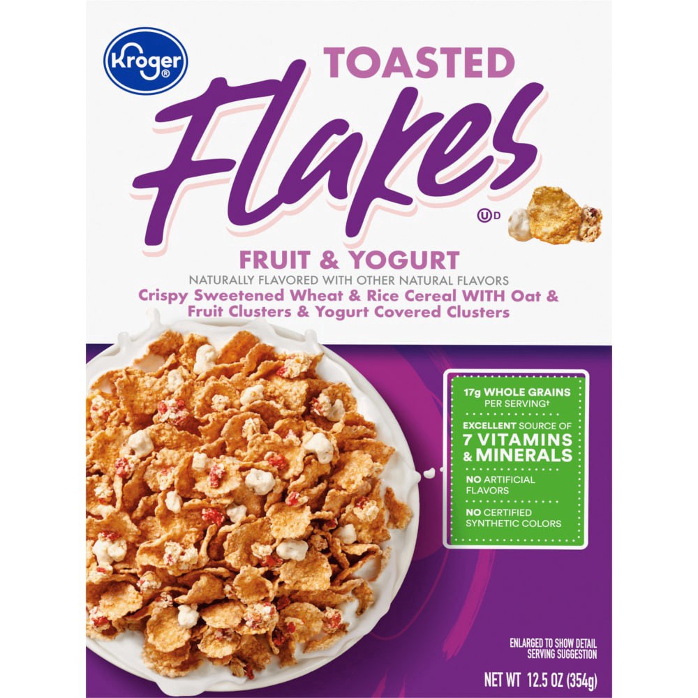 slide 1 of 1, Kroger® Essentially You Fruit & Yogurt Toasted Flakes Cereal, 12.5 oz