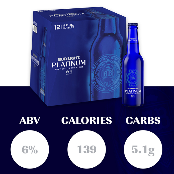 slide 17 of 22, Bud Light Platinum Beer, 12 Pack Beer, 12 FL OZ Bottles, 6% ABV, 12 ct; 12 oz