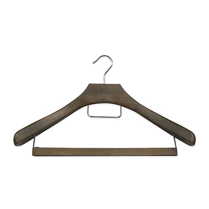 slide 1 of 1, Refined Closet Suit Hanger with Non-Slip Wooden Bar - Walnut, 1 ct