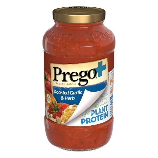 slide 1 of 1, Prego Plus Protein Roasted Garlic Pasta Sauce, 24.1 ct