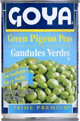 Goya Green Pigeon Peas (Gandules), Low Sodium