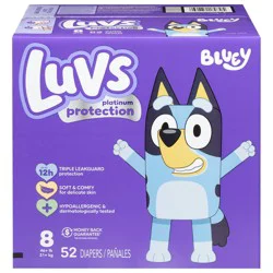 Luvs Platinum Protection Bluey Size 8 Diapers - 52 ct