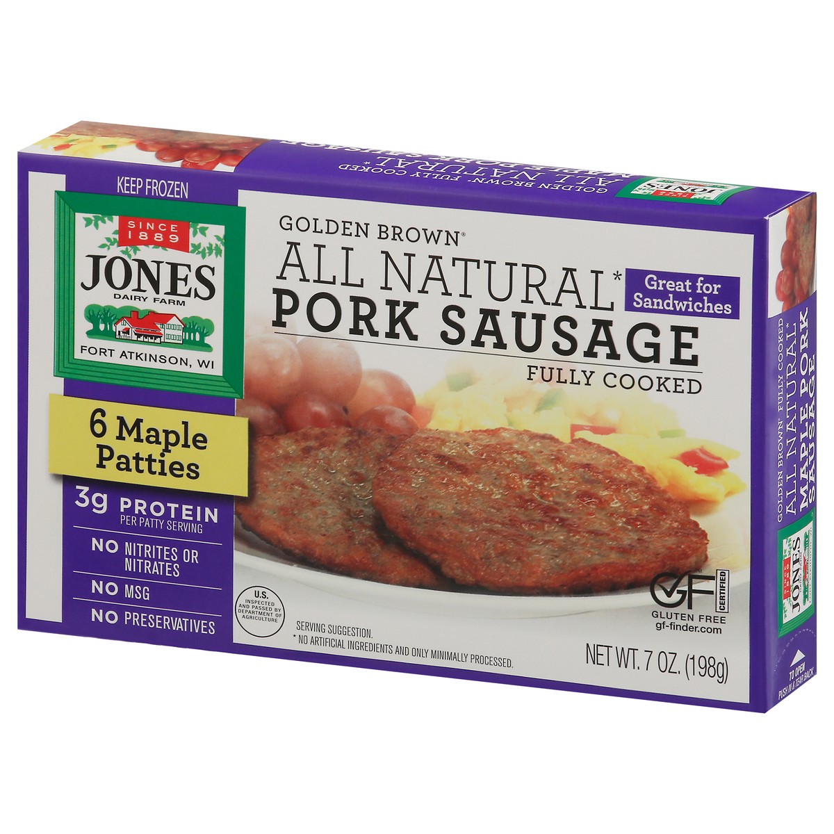 slide 8 of 9, Jones Dairy Farm Golden Brown Maple Pork Sausage Patties 6 ea, 6 ct